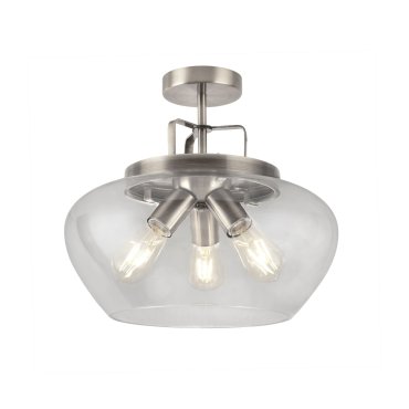 Searchlight Boule - Deckenleuchte - Ø 40 x 36 cm - satiniert silber