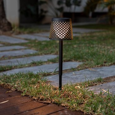 New Garden Greta - Tisch-, Boden- oder Wand-Solarleuchte für den Außenbereich mit USB-Anschluss - 80 x 20 x 14 cm - IP65 - schwarz