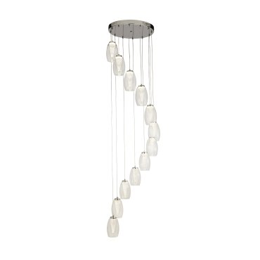 Searchlight Cyclone - Pendelleuchte - Ø 52 x 200 cm - 63W dimmbare LED inkl - Chrom und transparent