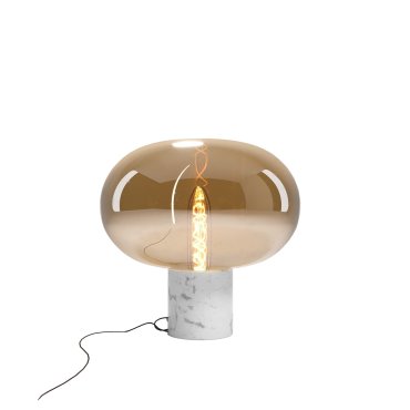 Maxlight Moonstone - Tischleuchte - Ø 45 x 45 cm - Braunglas und weiß