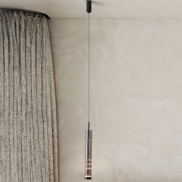 Nova Luce Bento - Hängelampe - Ø 8 x 180 cm - 12W LED inkl. - matt schwarz und helles rauchgrau
