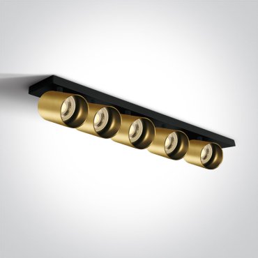 ONE Light Retro GU10 Spots - Aufbaustrahler 5L - 65 x 7 x 10 cm - Messing gebürstet