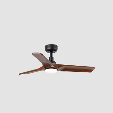 Faro Heywood S - Deckenventilator mit Licht - Ø 90 cm - matt schwarz und dunkle walnuss