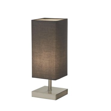 Searchlight Valley - Tischleuchte - 12 x 12 x 35 cm - satiniert silber und dunkelgrau