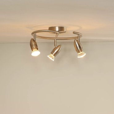 Lucide Caro 3 - Aufbaustrahler - Ø 31 x 13 cm - 3 x 5W LED inkl. - Chrom satiniert
