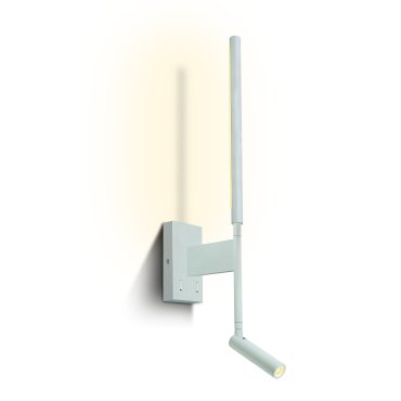 ONE Light Reading Spot - Wandstrahler mit Schalter - 10 x 7 x 51,5 cm - 3W + 6W LED inkl. - weiß