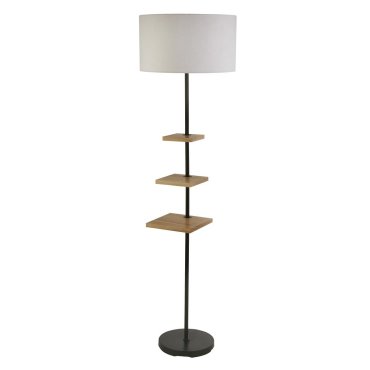 Searchlight Norfolk – Stehleuchte – Ø 45 x 163 cm – schwarz, grau und hellbraun