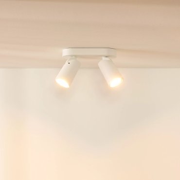 Lucide Xyrus 2 - Aufbaustrahler - 20 x 9 x 12,5 cm - 2 x 5W dimmbare LED inkl - dimmbar auf warm - weiß