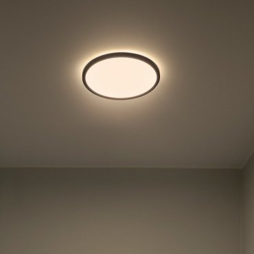 Nordlux Oja - Deckenleuchte - Ø 29,4 x 2,3 cm - 17W dimmbare LED inkl. (3000K/4000K) - IP54 - schwarz