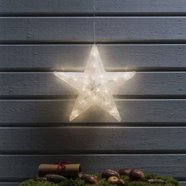 AUSSTELLUNGSSTÜCK - Konstsmide Weihnachtsbeleuchtung - Stern - 40 x 10 x 40 cm - IP44 - transparent