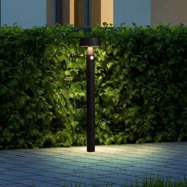Nova Luce Chiaro - Solar-Gartenpfahl - Ø 17 x 90 cm - 1 W LED inkl. - IP54 - Sand-Schwarz