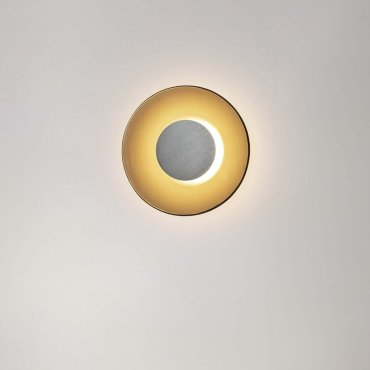 Nova Luce Esti - wandleuchte - Ø 32 x 7 cm - 17W LED inkl. - gebürstetes nickel und dunkelbraunes Glas