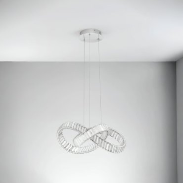 Nova Luce Conceto - pendelleuchte - Ø 60 x 120 cm - 49W dimmbare LED inkl. - chrom