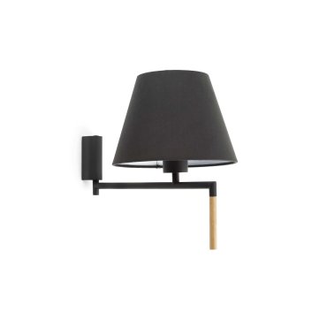 Faro Ron - Wandleuchte mit Schalter - 22 x 37,5 x 21 cm - dunkelgrau und schwarz