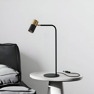 Nova Luce Pongo - tischleuchte mit schalter und USB-Stecker - Ø 16 x 55 cm - sand schwarz und gold