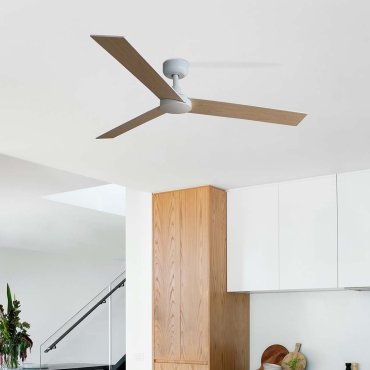 Faro Rudder L - Deckenventilator - Ø 132 cm - matt weiß und esche