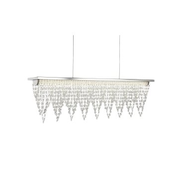 Searchlight Drape - Pendelleuchte - 65 x 12 x 115 cm - Chrom und transparent