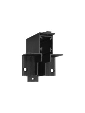 Nova Luce Ultra Slim - rahmenlose versenkte Magnetschiene mit 1 cm tiefen Flügeln - vertikaler 90-Grad-Verbinder - 4,6 x 4,6 cm - schwarz