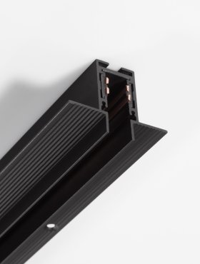 Nova Luce Ultra Slim - rahmenlose versenkte Magnetschiene mit 1 cm tiefen Flügeln - 100 cm - schwarz