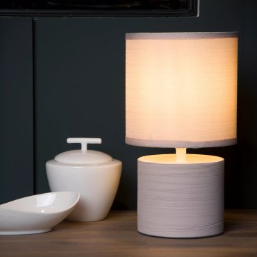 Lucide Greasby - Tischleuchte - 26cm - beige