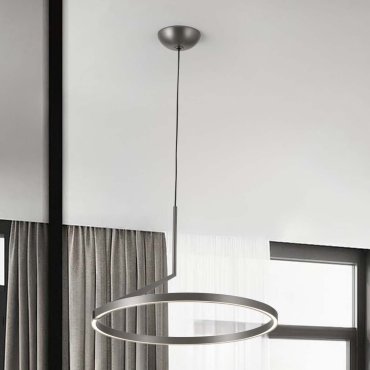 Nova Luce Tilia - Hängelampe - Ø 60 x 250 cm - 31W dimmbar LED inkl. - nebliges nickel