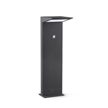 Faro Soleil - solarbetriebener Gartenpfosten mit Bewegungsmelder - 16,5 x 14 x 51 cm - 2W LED inkl. - IP54 - dunkelgrau