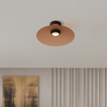 Nova Luce Polifemo - deckenleuchte - Ø 40 x 16 cm - 12W LED inkl. - Mokabraunes Glas und Sand schwarz