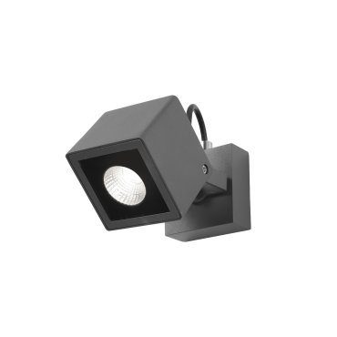 Nova Luce Focus - Außenaufbaustrahler - 8,5 x 14 x 12 cm - 6W LED inkl. - IP54 - dunkelgrau