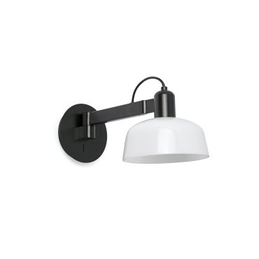 Faro Tatawin - Wandleuchte - Ø 18,4 x 38 x 15 cm - schwarz satiniert und weiß glänzend