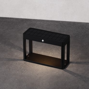 Nova Luce Berni - solarbetriebener Gartenpfosten mit Sensor - 23 x 15,5 x 8,6 cm - 2W LED inkl. - IP65 - dunkel anthrazit