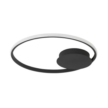Nova Luce Fuline - Deckenleuchte - Ø 50 x 5 cm - 32W dimmbare LED inkl. - sand schwarz