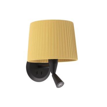 Faro Samba - Wandleuchte mit Schalter - 21,5 x 19 x 17,3 cm - 3W LED inkl. - gelb und schwarz
