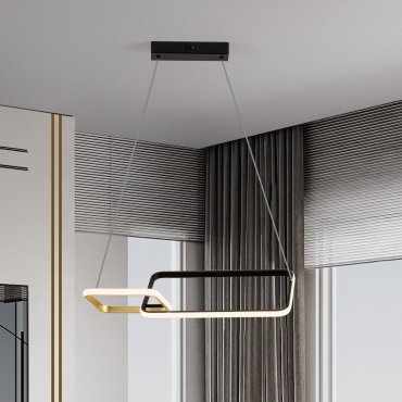 Nova Luce Imar - Hängelampe - 54 x 150 x 30 cm - 36W dimmbar LED inkl. - sand schwarz und gold