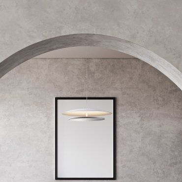 Nova Luce Olos - Hängelampe - Ø 50 x 120 cm - 37W dimmbar LED inkl. - Sand weiß und chrom spiegel