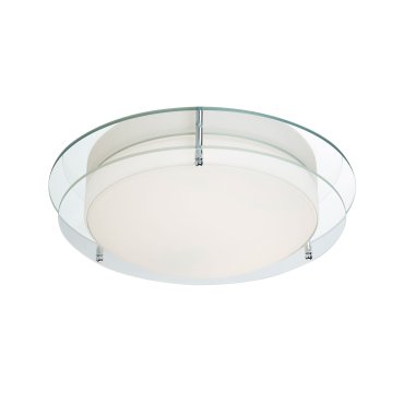 Searchlight Bathroom Flush - Badezimmer-Deckenleuchte - Ø 38 x 11 cm - 20W LED inkl. - IP44 - Chrom