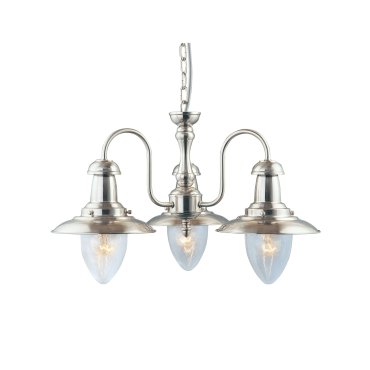 Searchlight Fisherman - Kronleuchter - Ø 52 x 86 cm - satiniert silber