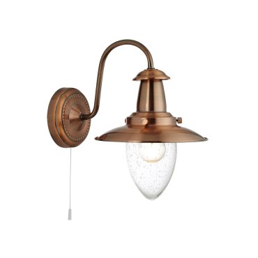 Searchlight Fisherman - Wandleuchte mit Zugschalter - 18 x 26 - Kupfer