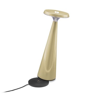 Century Italia Opera - kabellose Tischleuchte für den Außenbereich mit Ladestation - Ø 10,2 x 28,5 cm - 1,9W dimmbare LED inkl. - IP44 - gold