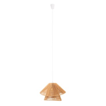 Maxlight Amalfi II - Pendelleuchte - Ø 45 x 165 cm - hellbraun und weiß