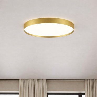Nova Luce Roi - Deckenleuchte - Ø 50 x 8,5 cm - 48W dimmbar LED inkl. - gebürstetes gold
