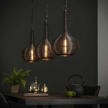 Vico Wire Cone - Hängeleuchte 3L - 115 x 26 x 150cm - silber