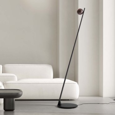 Nova Luce Lusa - Stehleuchte - Ø 30 x 146,5 cm - 6W dimmbar LED inkl. - Mokka Kaffee und schwarz