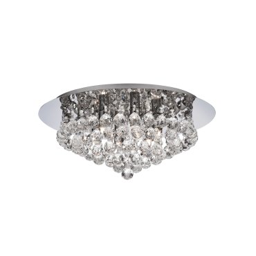 Searchlight Hanna - Deckenleuchte - Ø 45 x 19,5 cm - Chrom und transparent