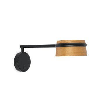 Faro Loop - Wandleuchte - 19 x 50 x 32 cm - 6W dimmbare LED inkl - braun und schwarz - Kirschholz