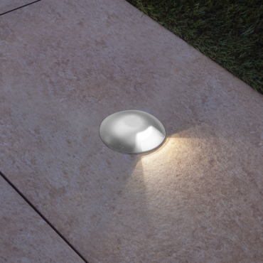 Century Italia Argo - Bodenstrahler mit 1 Fenster - Ø5,8 x 6,5 cm - 0,75W LED inkl - 4000K - IP67 - grau
