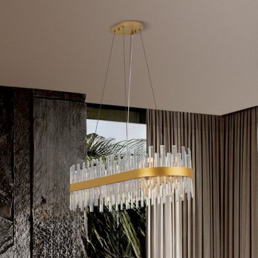 Nova Luce Crown - Hängelampe - 36 x 120 cm - Gold satiniert