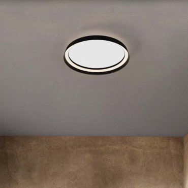 Nova Luce Ormi - Deckenleuchte - Ø 45 x 7 cm - 38W dimmbar LED inkl. - Sand schwarz
