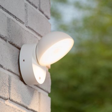 Lucide Finn - Außenwandleuchte mit Sensor - 13,5 x 11 x 13,2 cm - 12W LED inkl. - IP54 - weiß