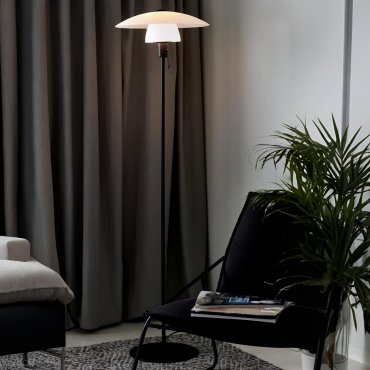 Nordlux Verona - Stehleuchte - 150 cm - opalweiß und schwarz