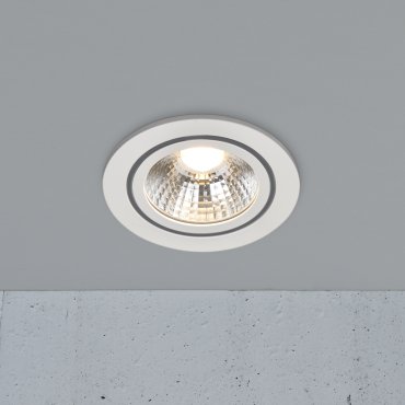 Nordlux Alec 1-Kit - Einbaustrahler - Ø 95 mm, Ø 80 mm Einbaumaß - 3 Stufen Dimmer - 6,1W LED inkl. - IP44 - weiß